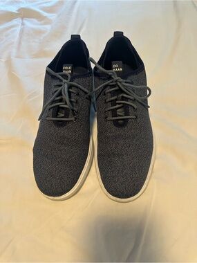 Cole Haan Men's Grey Knit Lace-Up Sneakers with White Sole- size 8
